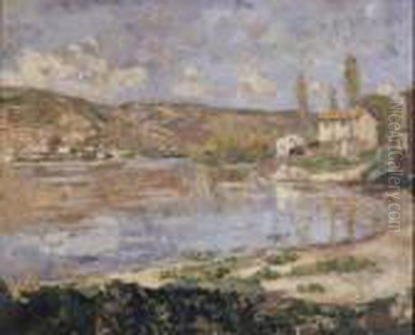 Le Rhone A Serrieres Oil Painting by Albert Andre