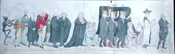 The Funeral Procession of Miss Regency Oil Painting by James Gillray