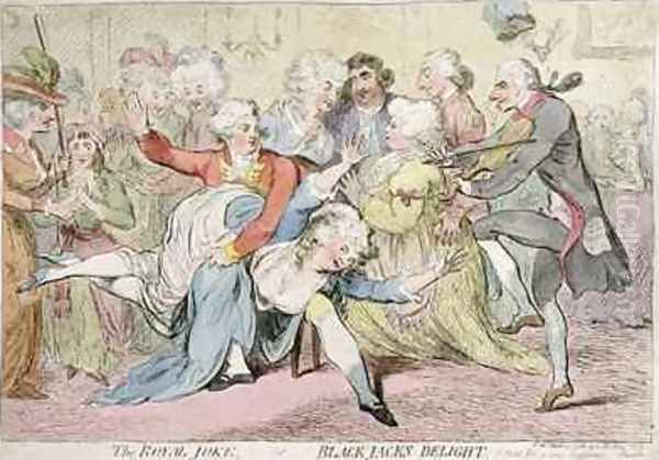 The Royal Joke or Black Jacks Delight Oil Painting by James Gillray