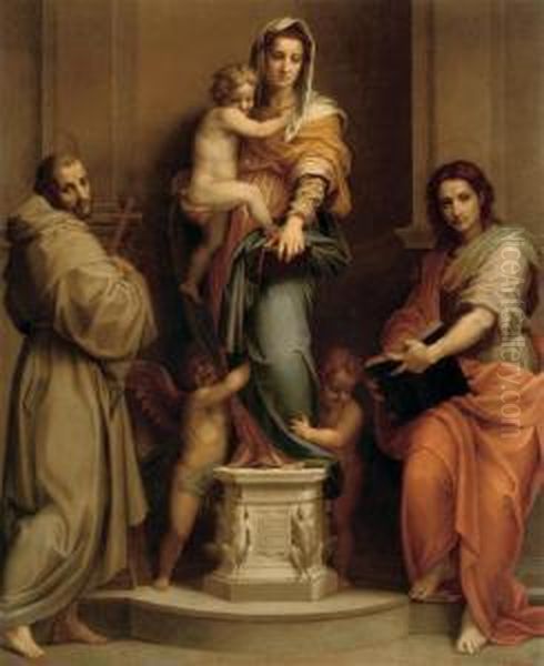 Madonna Of The Harpies Oil Painting by Andrea Del Sarto