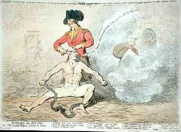 Cooling the Brain or The Little Mayor Shaving the Shaver Oil Painting by James Gillray