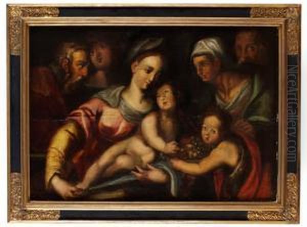 Den Heligafamiljen Oil Painting by Andrea Del Sarto