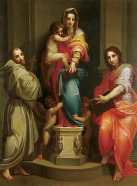 Madonna Of The Harpies Oil Painting by Andrea Del Sarto