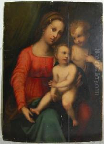 Madonna Col Bambino E San Giovannino Oil Painting by Andrea Del Sarto