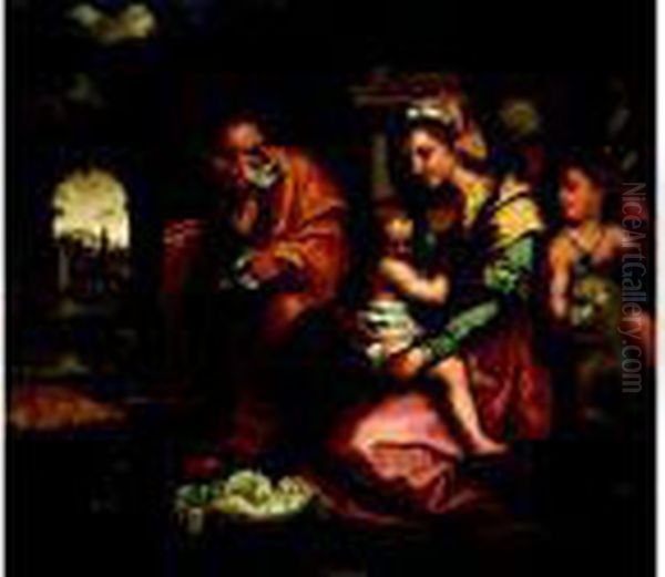 The Holy Family With The Young St. John The Baptist Oil Painting by Andrea Del Sarto