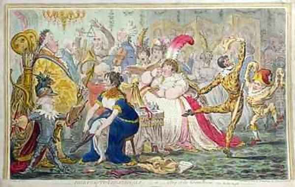 Dilettanti Theatricals or A Peep at the Green Room Oil Painting by James Gillray