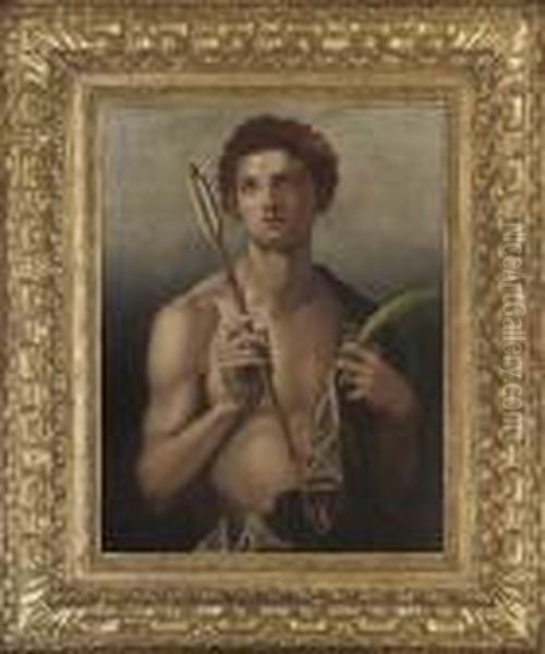 Saint Sebastian With An Arrow In His Right Hand And The Martyr's Palm In His Left Oil Painting by Andrea Del Sarto