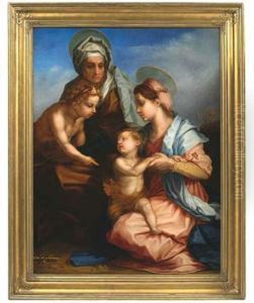 Madonna With Child, Elisabeth And The Infant Saint John. Oil/canvas/canvas Oil Painting by Andrea Del Sarto