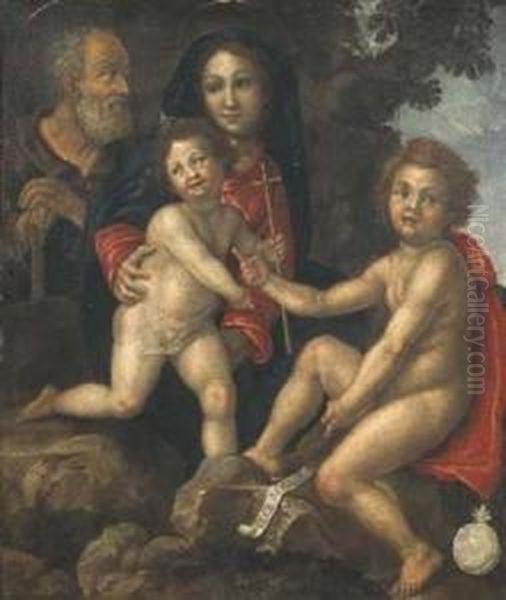 Sacra Famiglia Con San Giovannino Oil Painting by Andrea Del Sarto