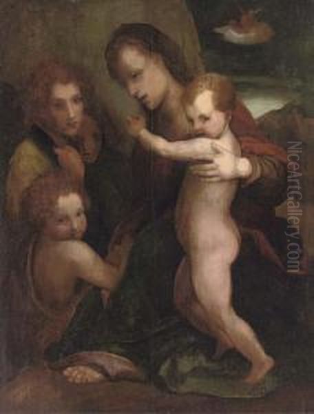 The Madonna And Child With The Young Saint John The Baptist And An Angel Oil Painting by Andrea Del Sarto