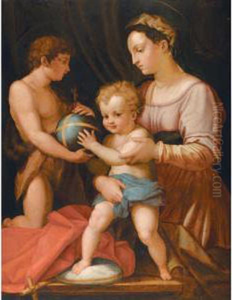 The Holy Family With Saint John ('the Borgherini Holy Family') Oil Painting by Andrea Del Sarto