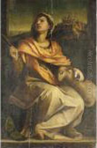 Saint Agnes Oil Painting by Andrea Del Sarto