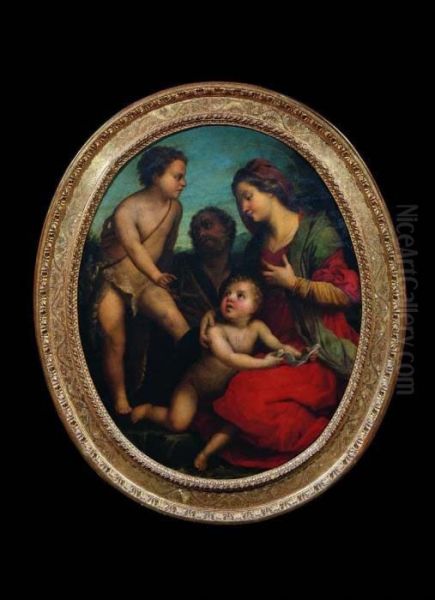 Sacra Famiglia Con San Giovannino Oil Painting by Andrea Del Sarto