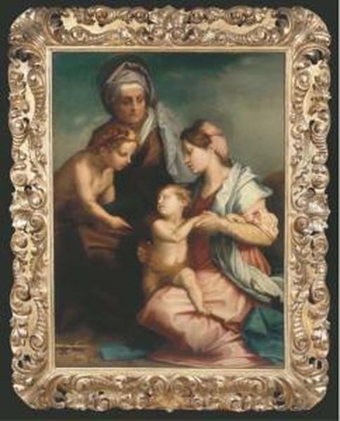 The Madonna And Child With Saint
 Elisabeth And The Infant Saintjohn The Baptist ('the Medici Holy 
Family') Oil Painting by Andrea Del Sarto