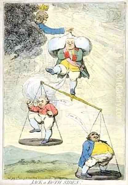 Jack a Both Sides Oil Painting by James Gillray