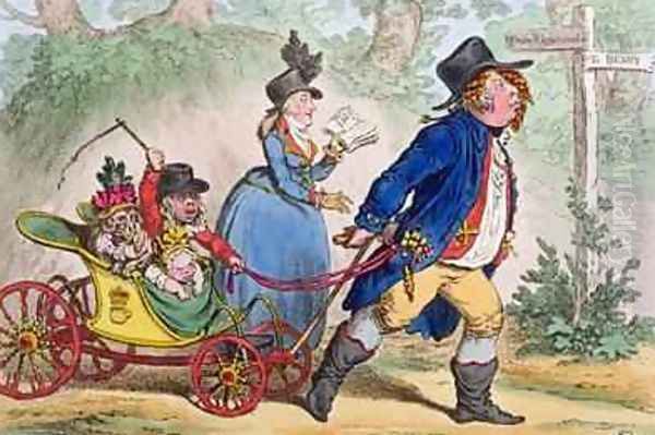 La Promenade en Famille or A Sketch from Life Oil Painting by James Gillray