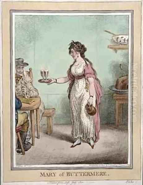 Mary of Buttermere sketched from life in July 1800 Oil Painting by James Gillray