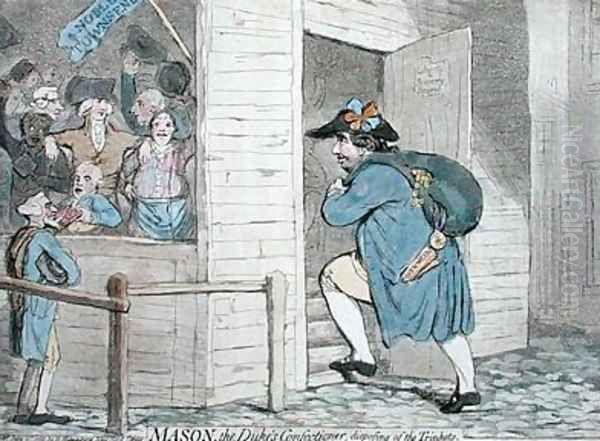 Mason the Dukes Confectioner disposing of the Trinkets Oil Painting by James Gillray