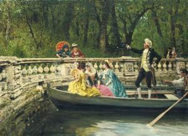 The Boating Party Oil Painting by Federico Andreotti