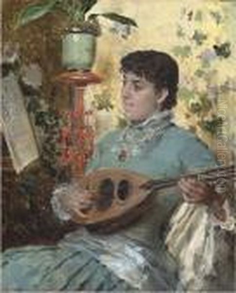 A Tune On The Lute Oil Painting by Federico Andreotti