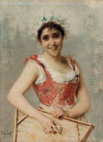 La Lavandaia Oil Painting by Federico Andreotti