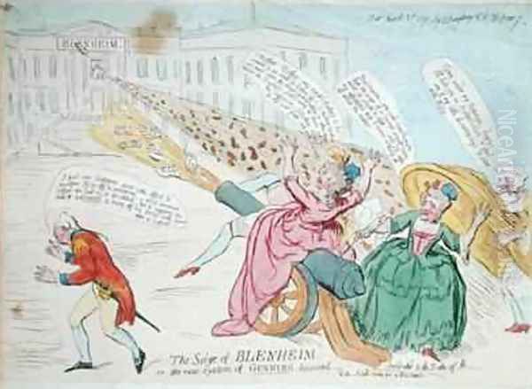 The Siege of Blenheim or The new system of Gunning discovered Oil Painting by James Gillray