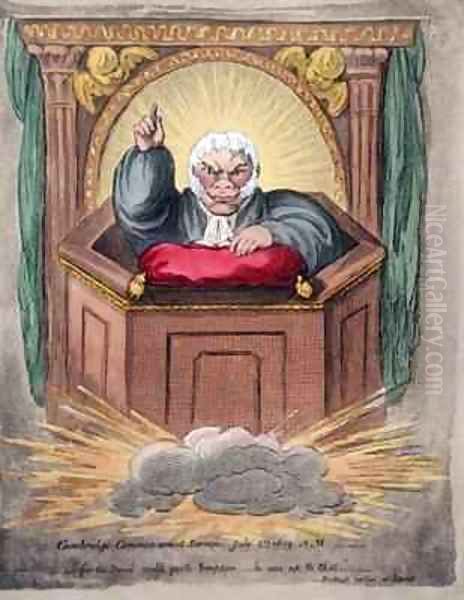 Cambridge Commencement Sermon Oil Painting by James Gillray