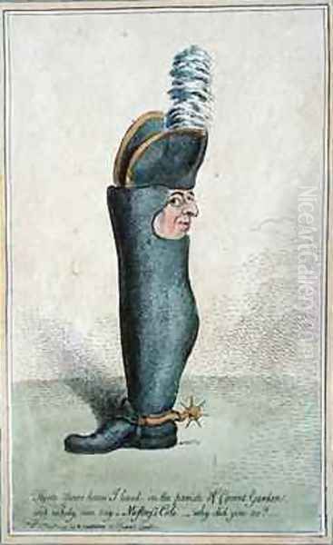 Cartoon depicting Colonel Justly Watson with the body of a boot Oil Painting by James Gillray