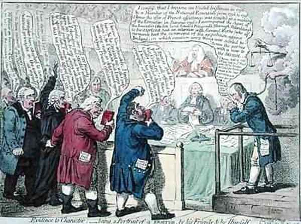 Evidence to Character being a Portrait of a Traitor Oil Painting by James Gillray