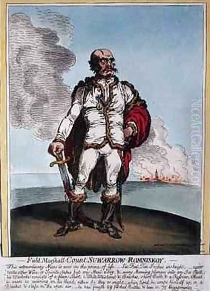 Field Marshall Count Suwarrow Rominiskoy 1729-1800 Oil Painting by James Gillray