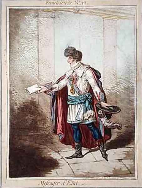 Messager de LEtat plate 12 from French Habits Oil Painting by James Gillray