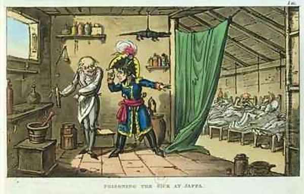 Napoleon Bonaparte 1769-1821 poisoning the sick at Jaffa Oil Painting by James Gillray