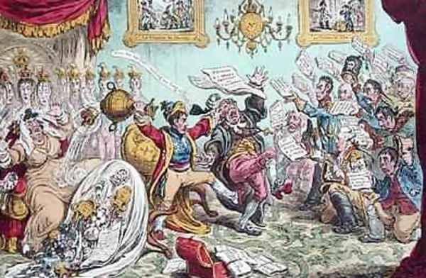 News from Calabria Capture of Buenos Ayres or The Comforts of an Imperial Dejeune at St Clouds Oil Painting by James Gillray