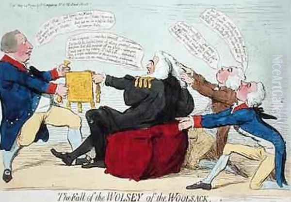 The Fall of the Wolsey of the Woolsack Oil Painting by James Gillray