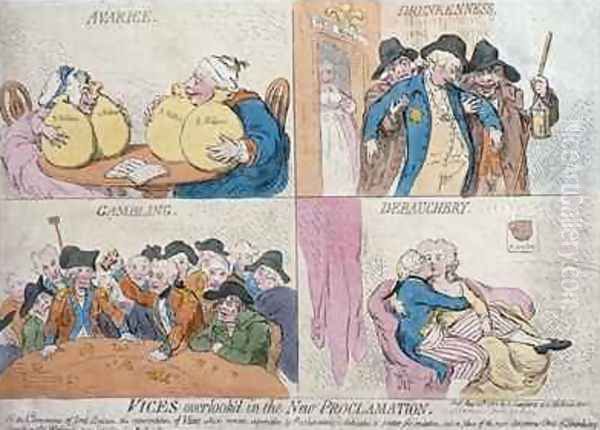 Vices Overlookd in the New Proclamation Oil Painting by James Gillray