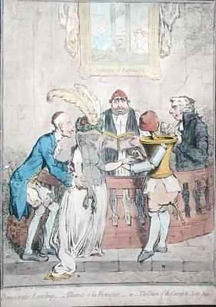 Democratic Levelling Alliance a la Francaise or The Union of the Coronet and the Clyster Pipe Oil Painting by James Gillray