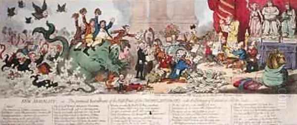 New Morality or The promisd Installment of the High Priest of the Theophilanthropes Oil Painting by James Gillray