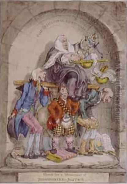 Sketch for a Monument of Disappointed Justice Oil Painting by James Gillray