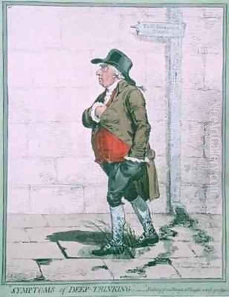 Symptoms of Deep Thinking Oil Painting by James Gillray