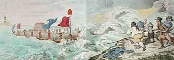 The Storm Rising or The Republican Flotilla in danger Oil Painting by James Gillray