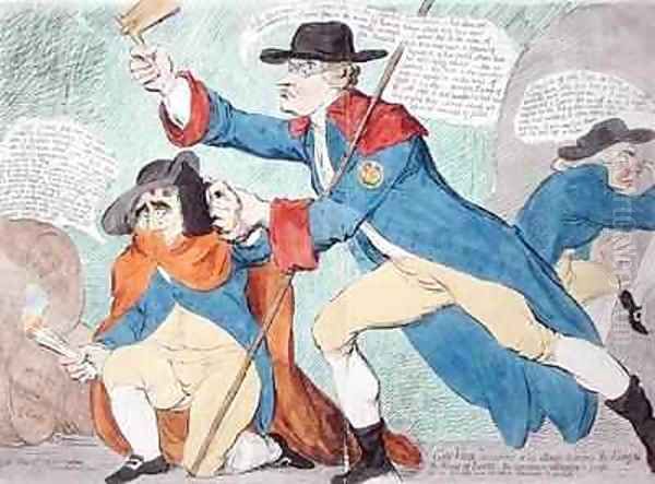 Guy Vaux discovered in the attempt to destroy the King and the House of Lords Oil Painting by James Gillray