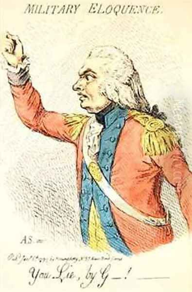 Military Eloquence one of eight vignettes depicting different types of eloquence Oil Painting by James Gillray