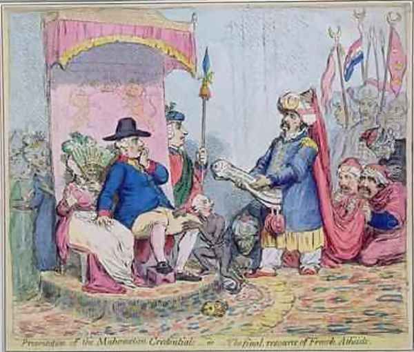 Presentation of Mahometan Credentials or The Final Resource of the French Atheist Oil Painting by James Gillray