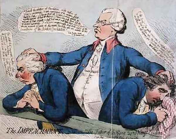 The Impeachment or The Father of the Gang turned Kings Evidence Oil Painting by James Gillray