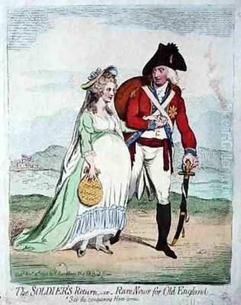 The Soldiers Return or Rare News for Old England Oil Painting by James Gillray