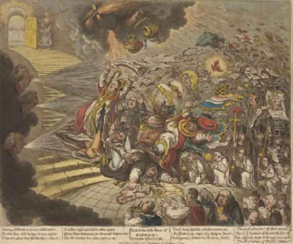 The End of the Irish Farce of Catholic - Emancipation Oil Painting by James Gillray