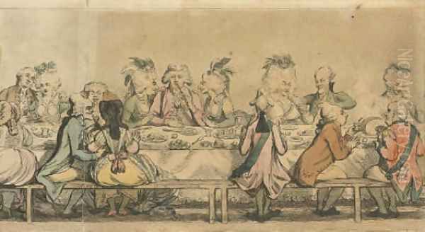 The Installation Supper, as given at the Pantheon Oil Painting by James Gillray