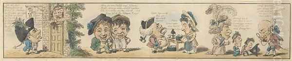 Caricature Conversations Oil Painting by James Gillray