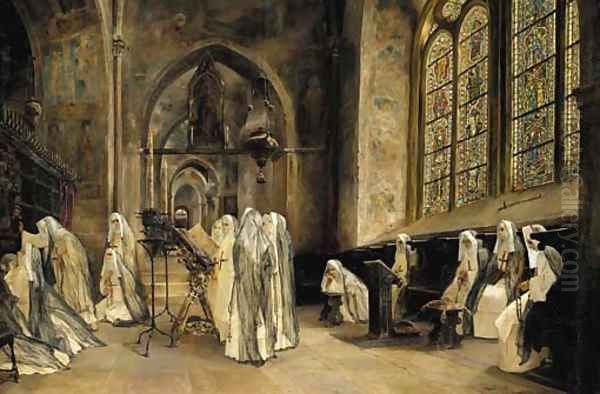 Evensong Oil Painting by Jose Gallegos Y Arnosa