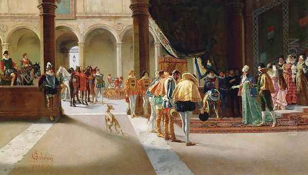 The Royal Visit Oil Painting by Pietro Gabrini